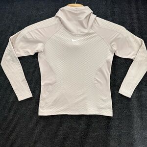 NWT Nike Pro HyperWarm Women's IvoryTraining Hooded Top Medium